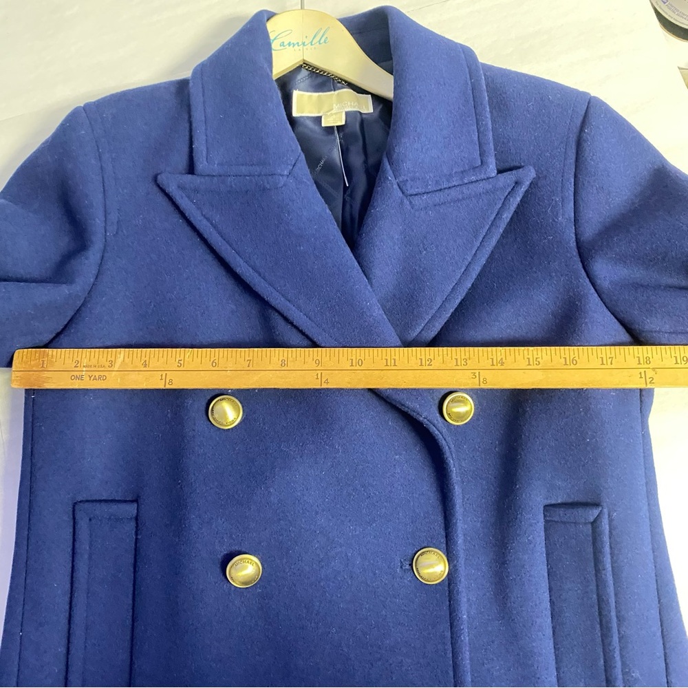 MICHAEL KORS women’s double breasted, wool coat with real buttons & pockets - Picture 13 of 17